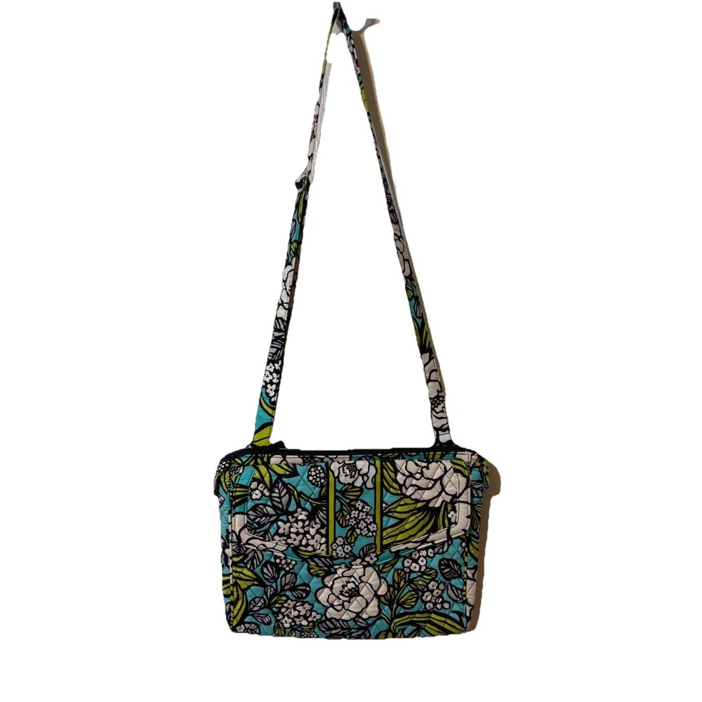 Vera Bradley Crossbody Tablet Island Bloom Teal White Black Hipster Adjustable
